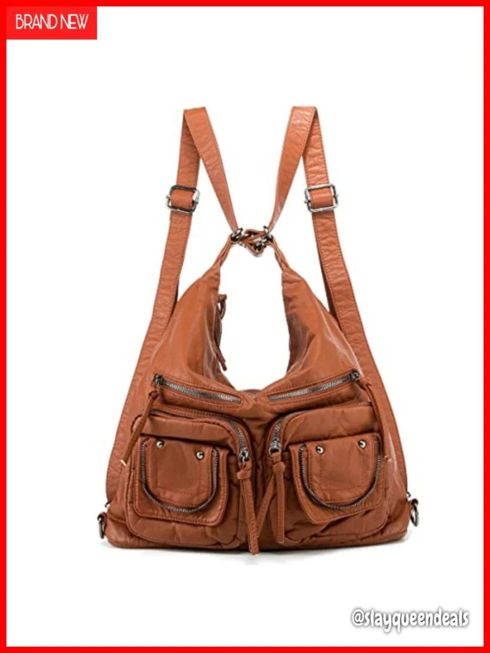 PU Leather Large Hobo Shoulder Bag Crossbody Backpack Tote
